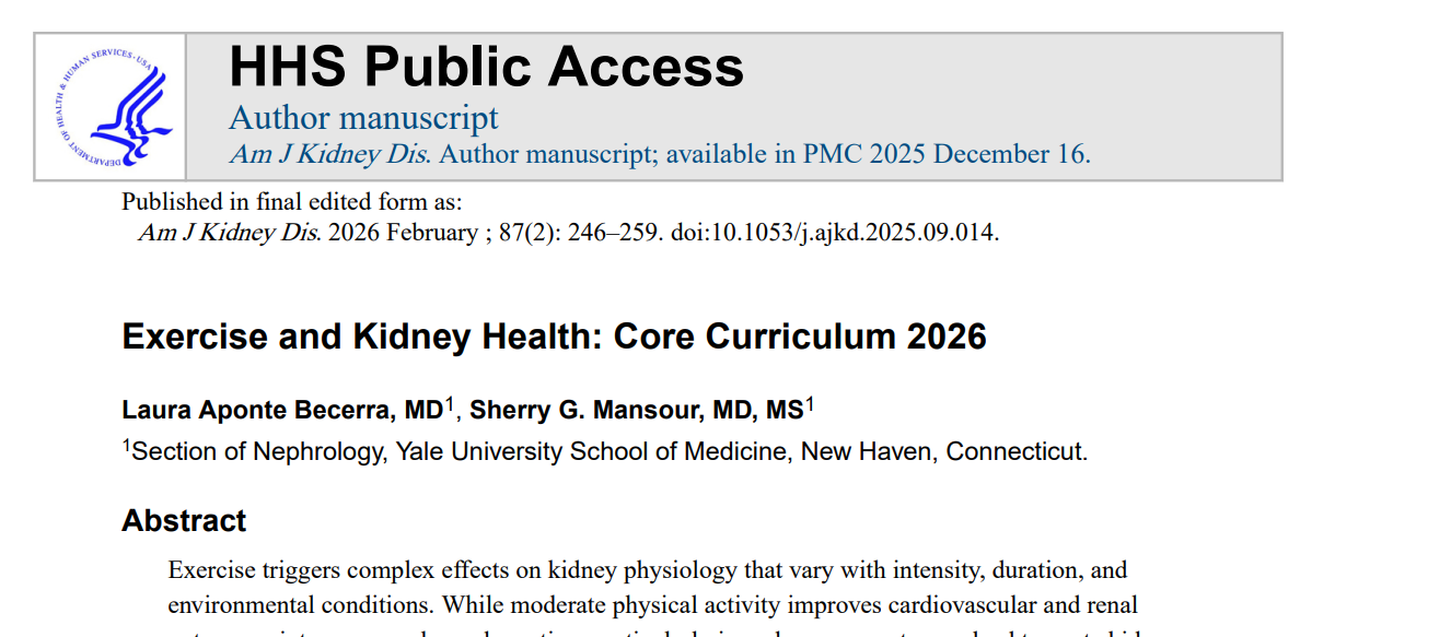 Ejercicio y salud renal: Currículo central 2026