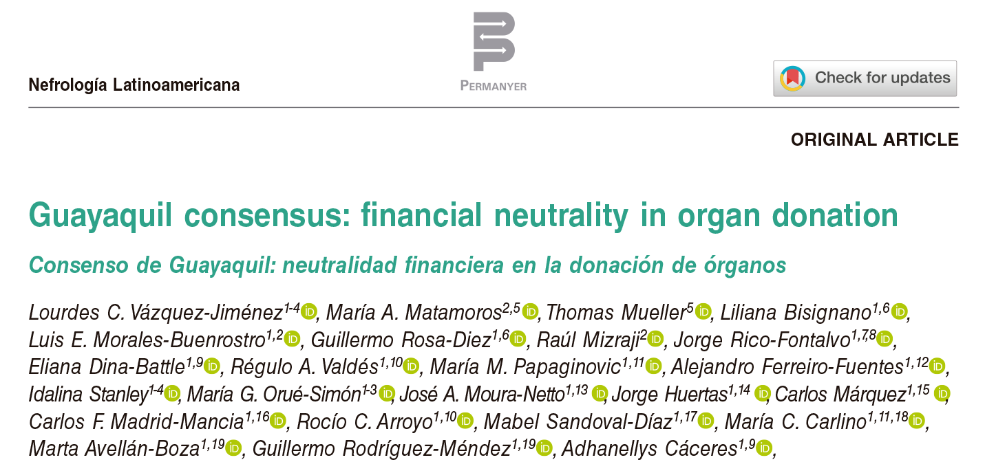 Consenso de Guayaquil: neutralidad financiera en la donación de órganos